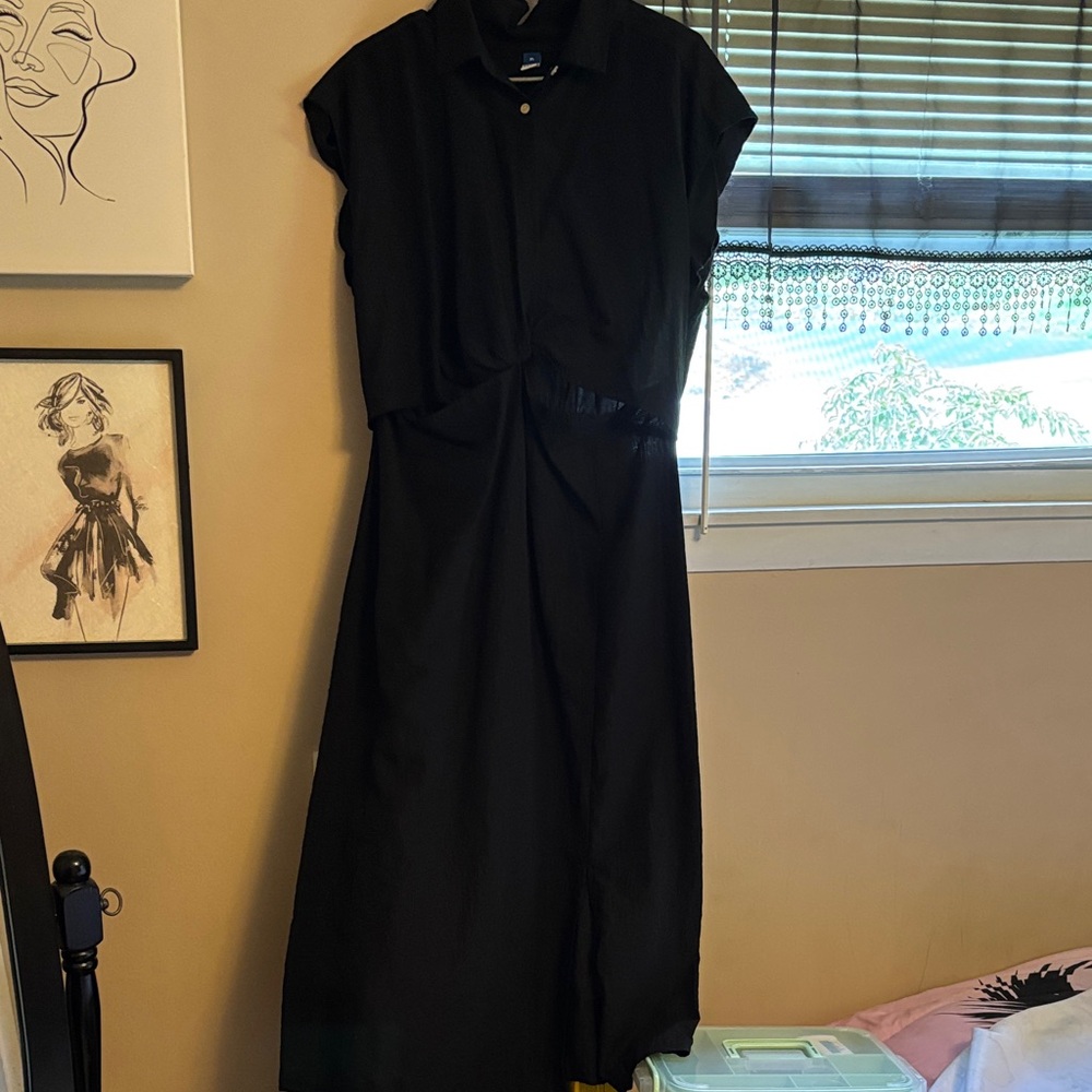 Old Navy Black Linen Dress